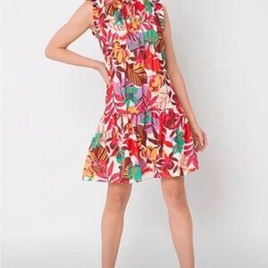 Tropical Floral Sleeveless Mini Dress 🌺